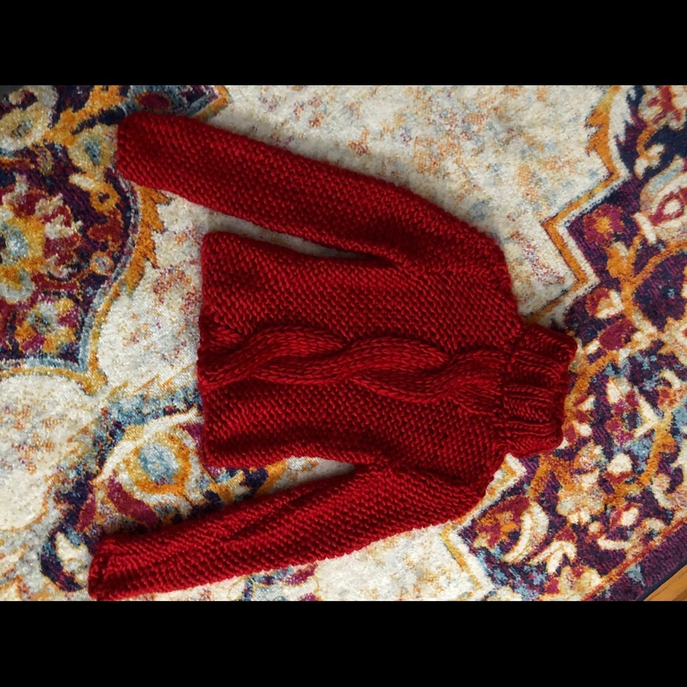 Red Cable Knit Sweater